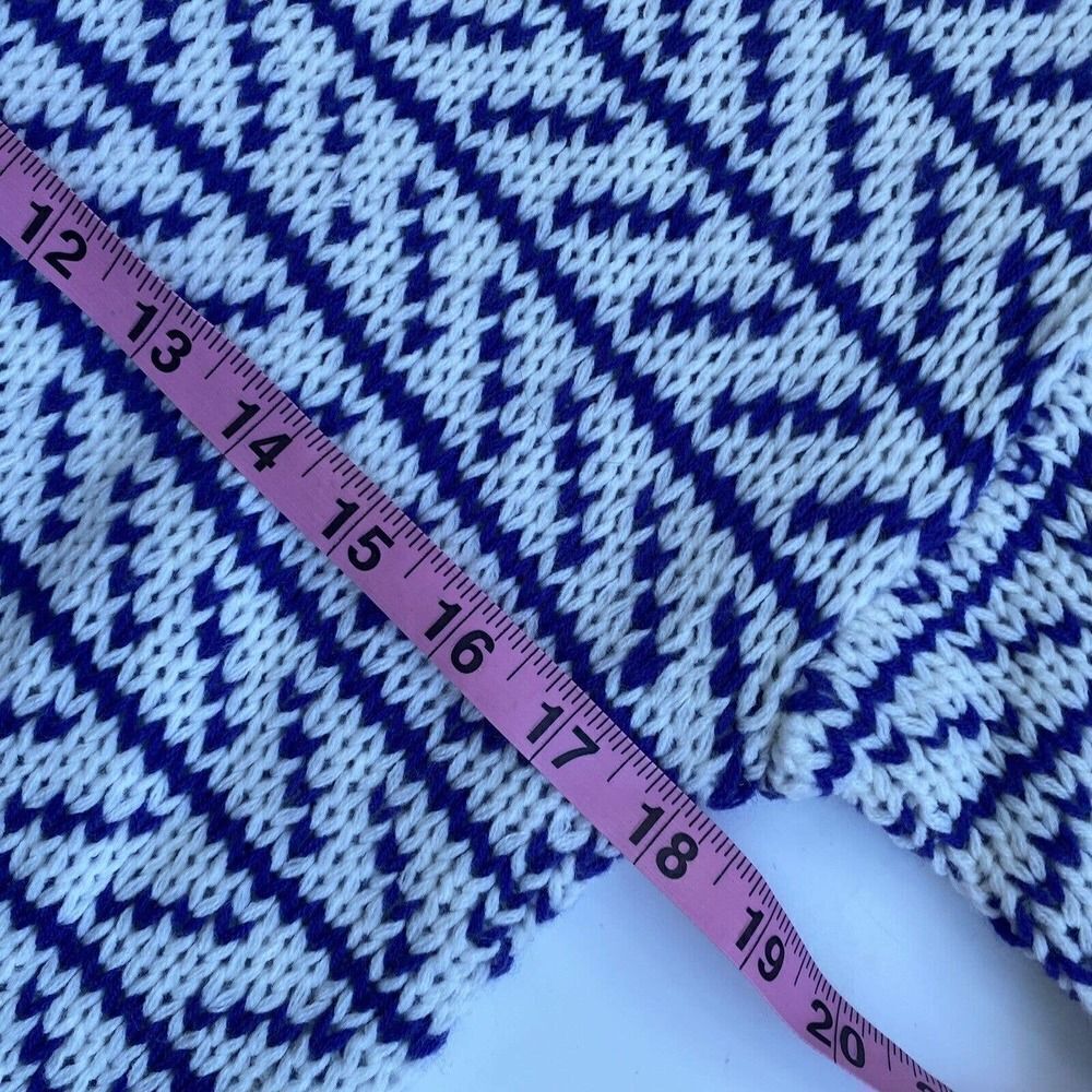 Vintage INTERIN Tunic Sweater Fair Isle Deadstock Purple White Size S - Picture 8 of 9